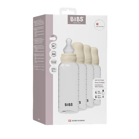 Baby BPA-Free PP Bottle 270 ml 4 Pack Silicone - Ivory