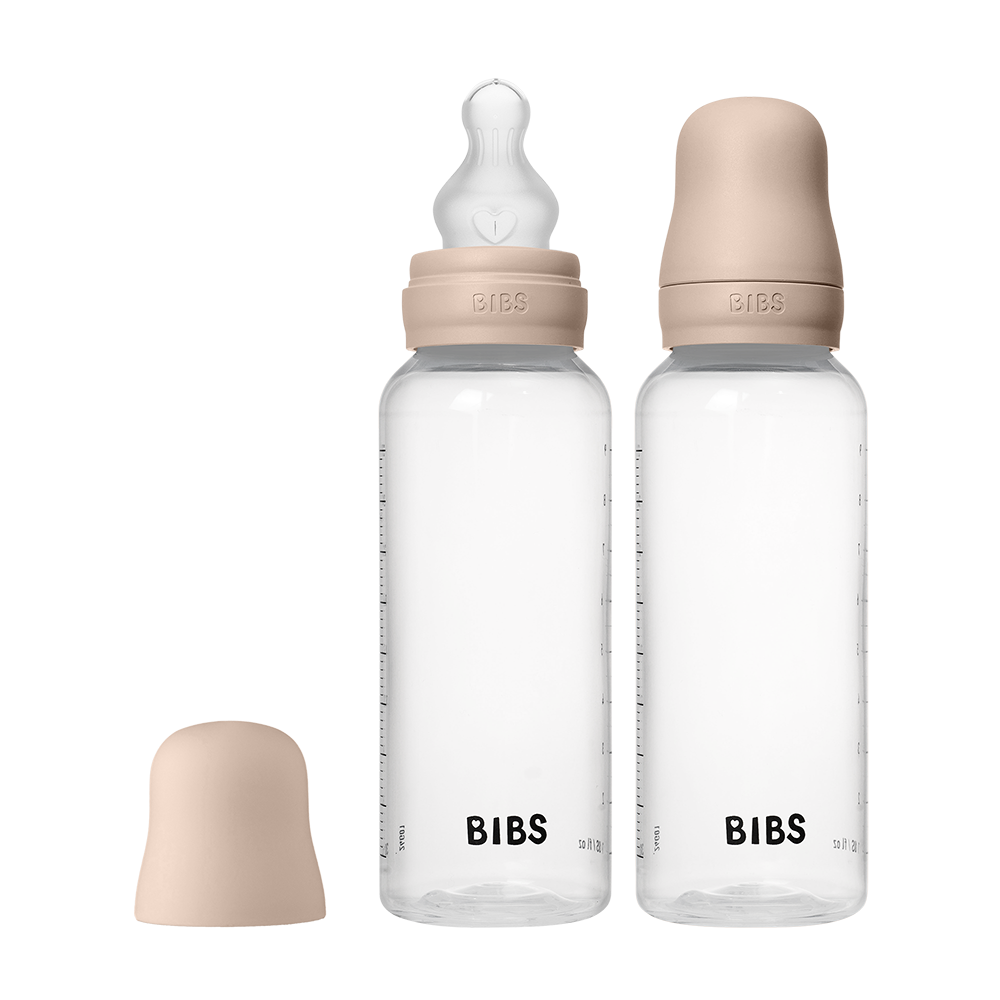 Baby BPA-Free PP Bottle Set 270ml 2 Pack Silicone - Blush - BIBS