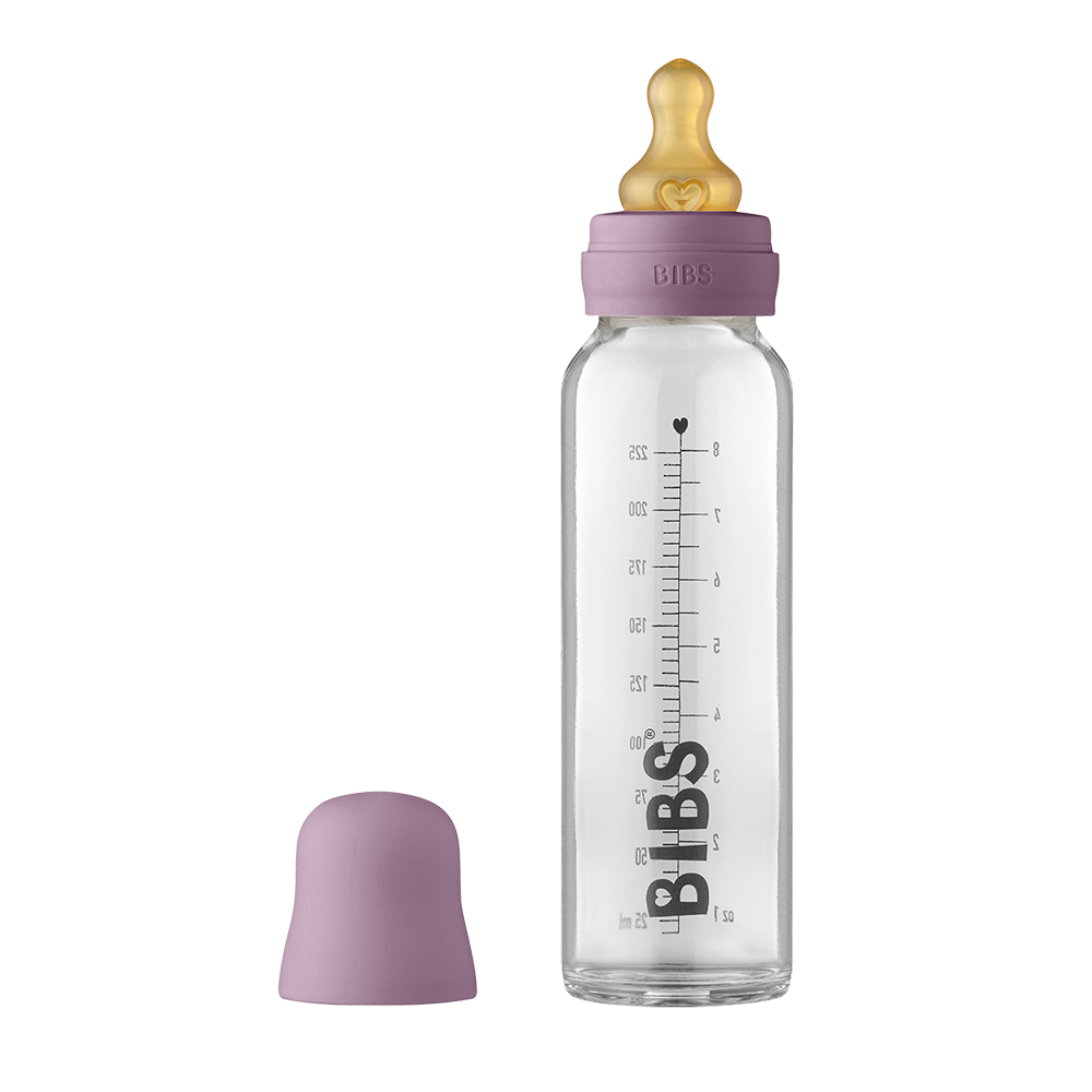 Coffret complet de biberons en verre Latex 225 ml Mauve