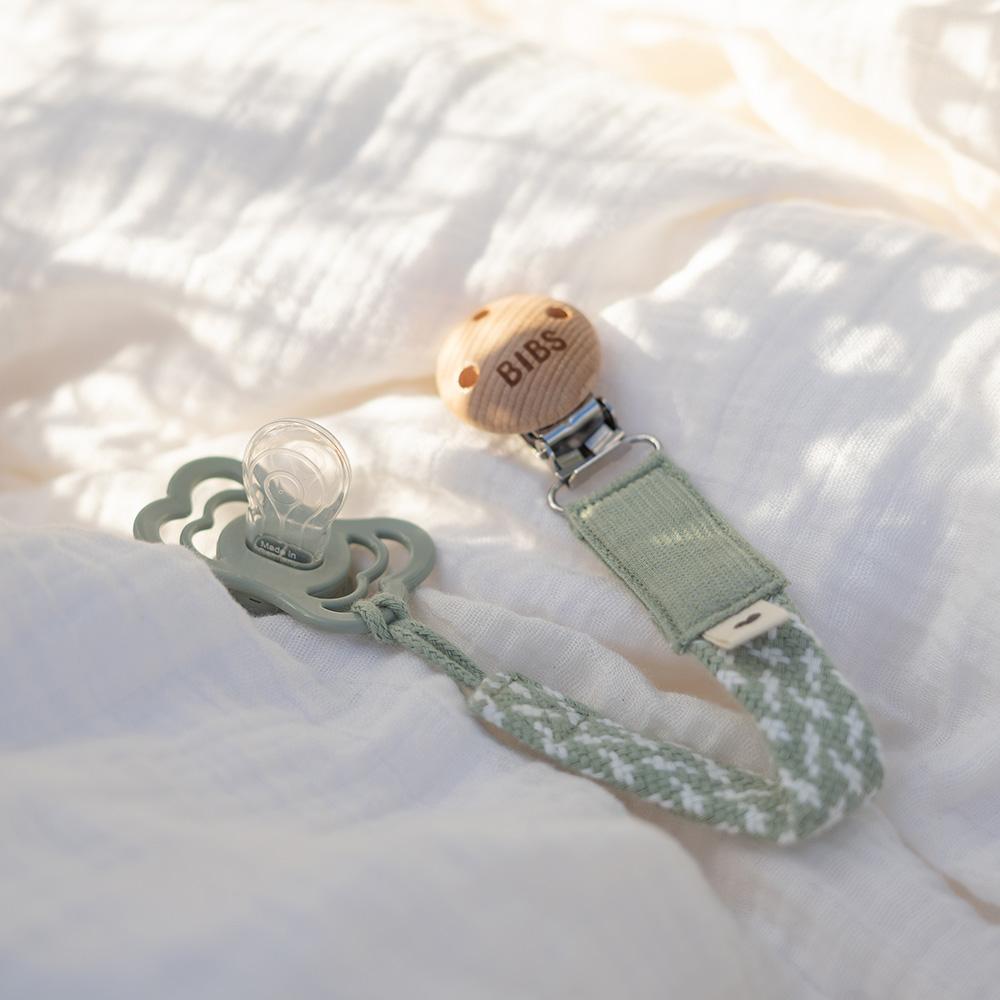 Pacifier Clip Sage/Ivory