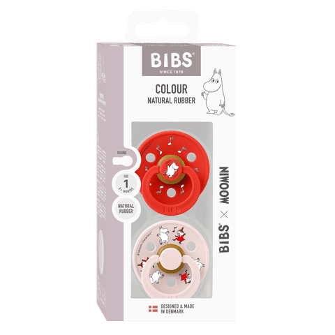 BIBS x Moomin Colour 2 pack Dancing - Candy Apple mix