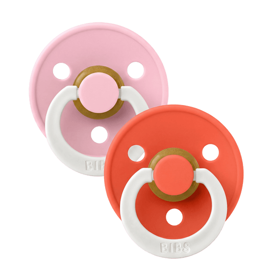 Colour GLOW Pacifiers 2 Pack - Baby Pink/Tango