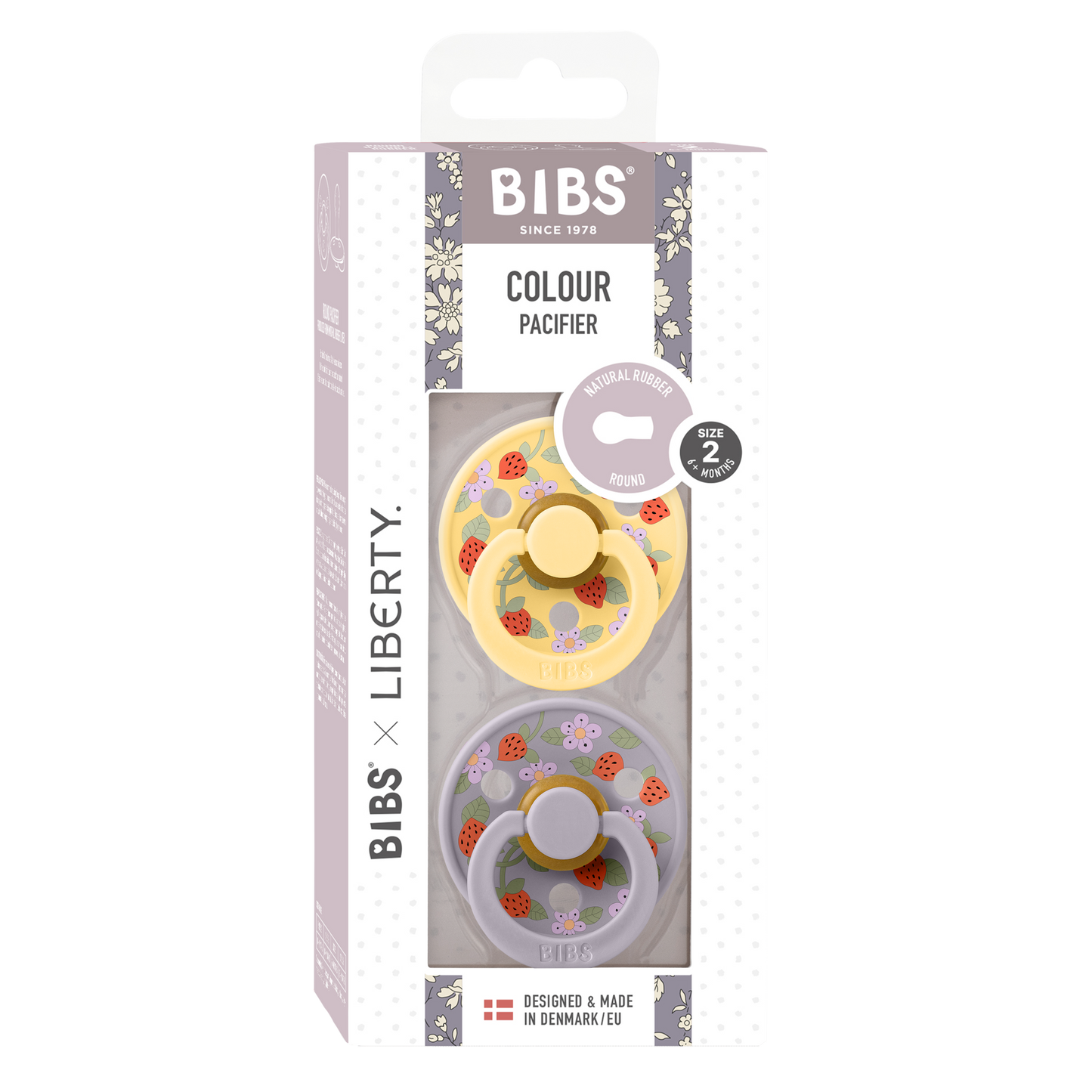 BIBS x LIBERTY Colour 2 Pack Strawberries and Cream - Pale Butter Mix