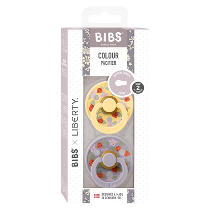 BIBS x LIBERTY Colour 2 Pack Strawberries and Cream - Pale Butter Mix