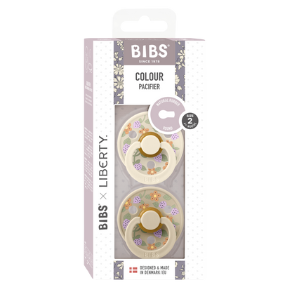 BIBS x LIBERTY Colour 2 Pack Strawberries and Cream - Ivory Mix