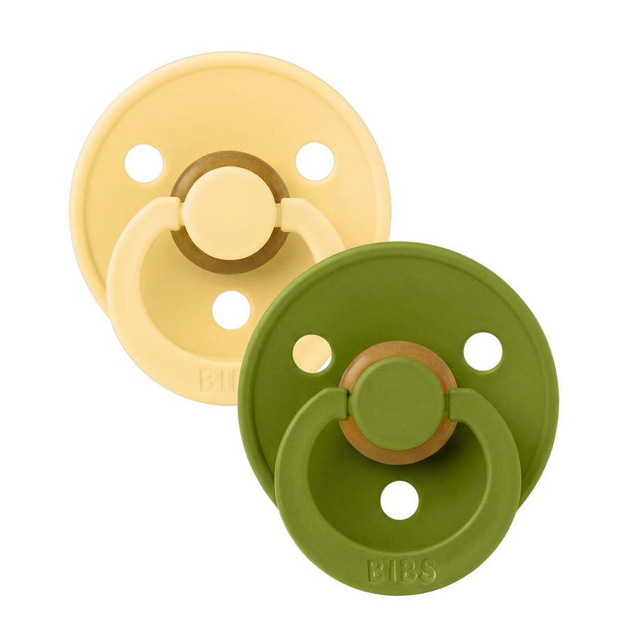 Colour Pacifiers 2 Pack - Pale Butter/Wasabi