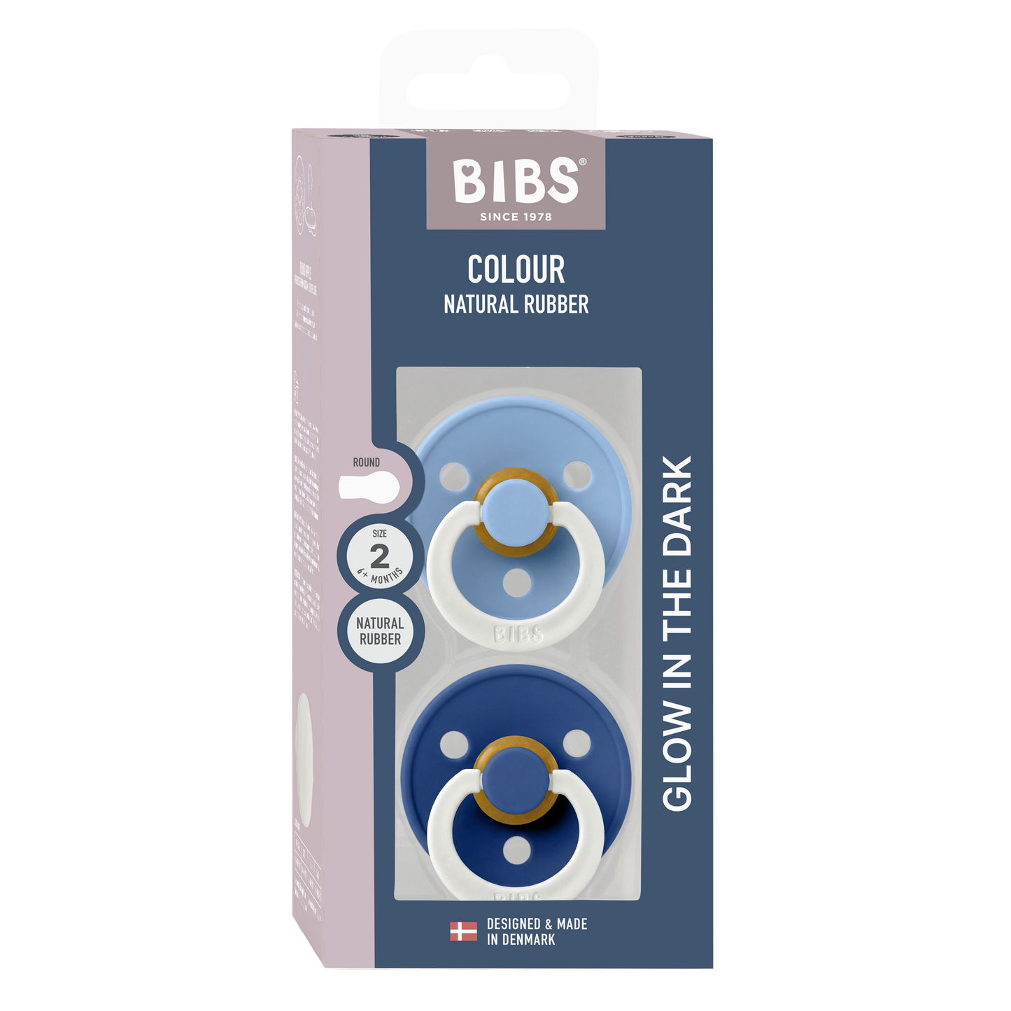 Colour GLOW Pacifiers 2 Pack - Sky Blue/Cornflower