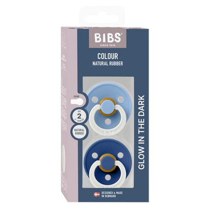 Colour GLOW Pacifiers 2 Pack - Sky Blue/Cornflower