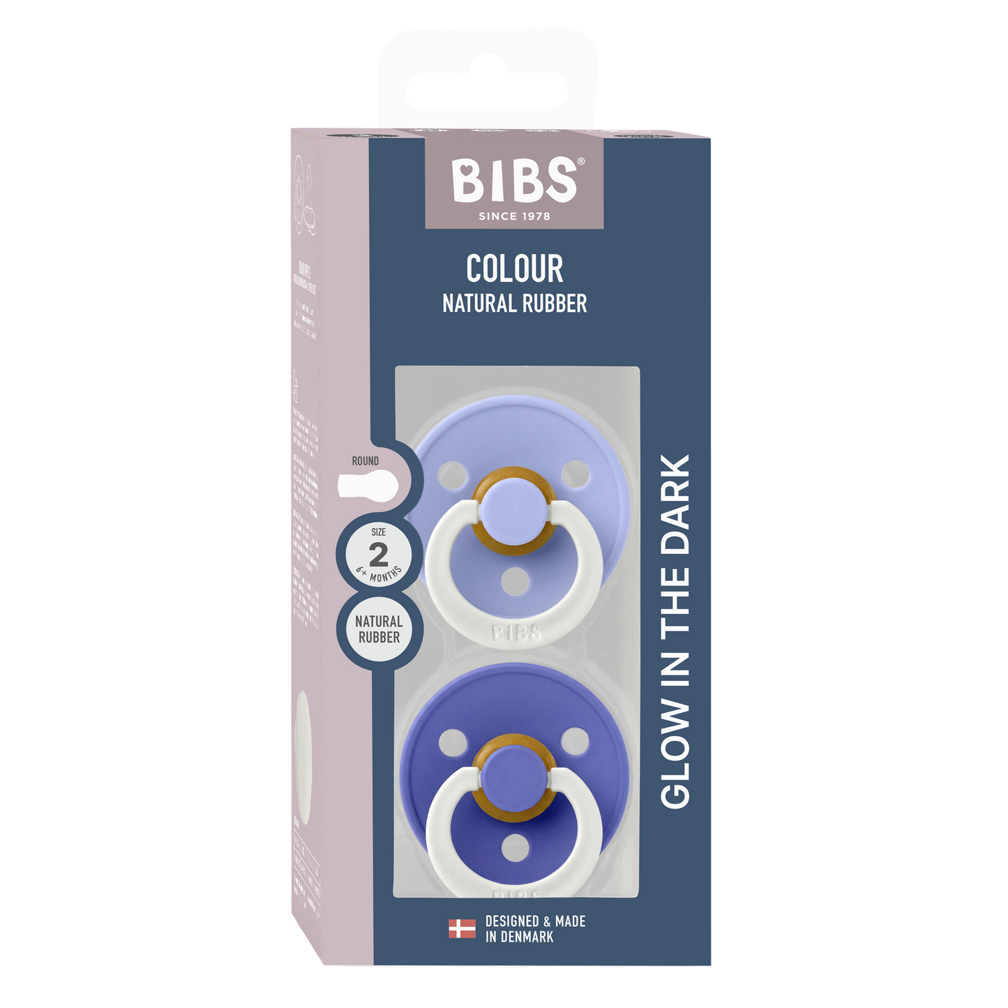 Colour GLOW Pacifiers 2 Pack - Hush/Grape