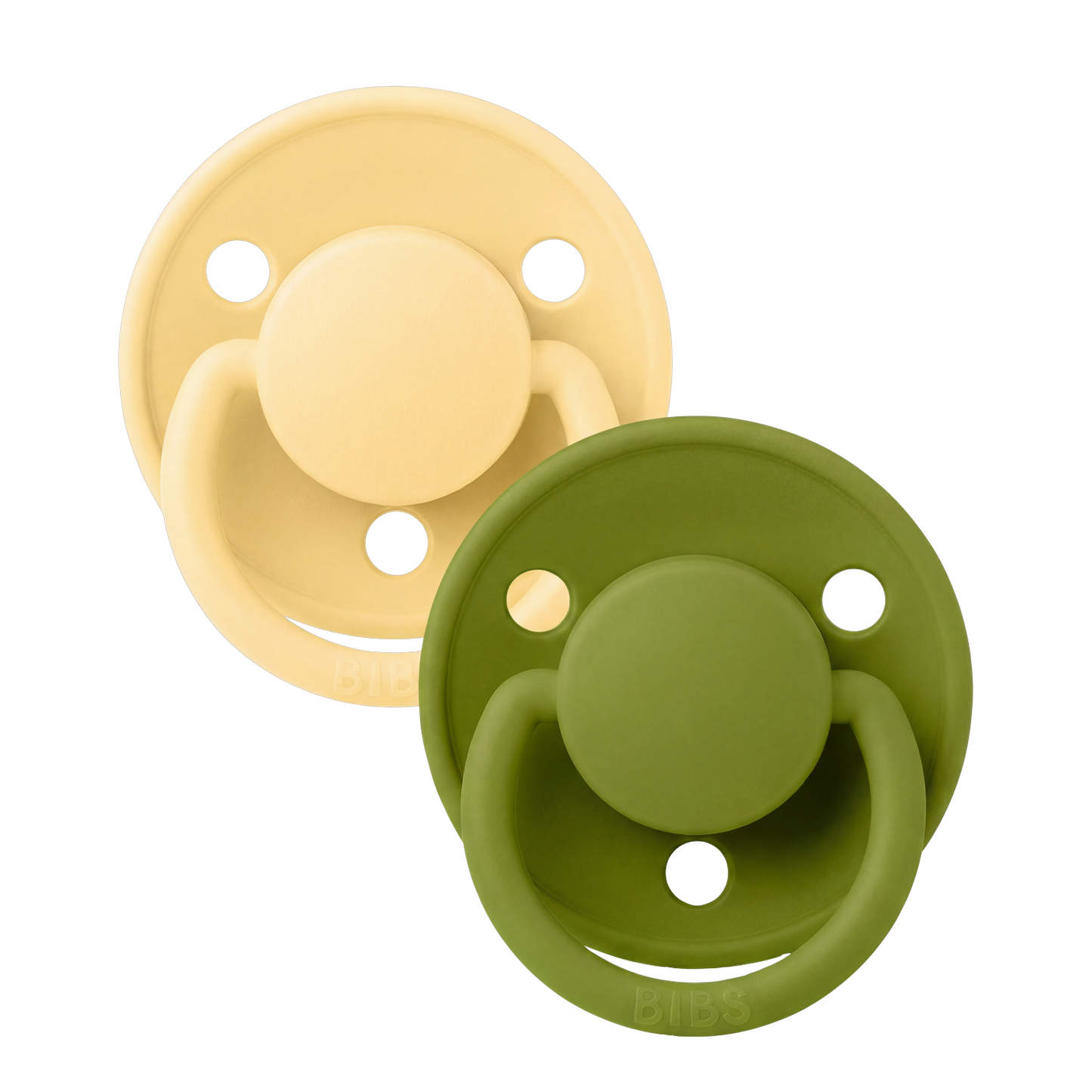 De Lux Pacifiers 2 Pack - Pale Butter/Wasabi
