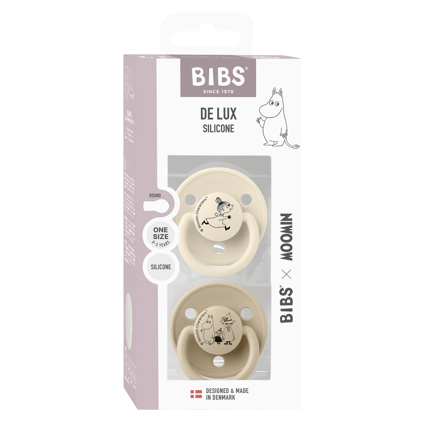 Sucettes BIBS x Moomin De Lux Lot de 2 Petite My - Ivoire/Vanille