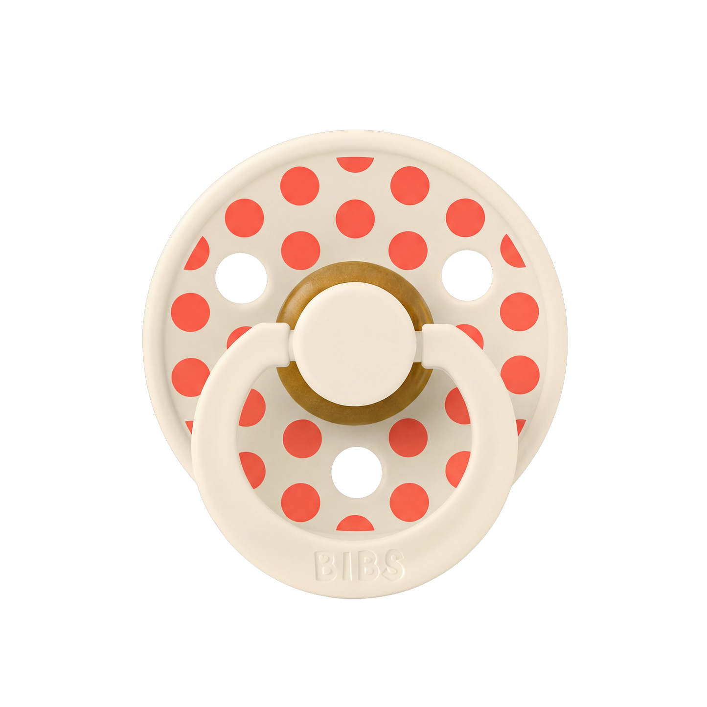 STUDIO Colour Pacifier Polka - Ivory/Tango