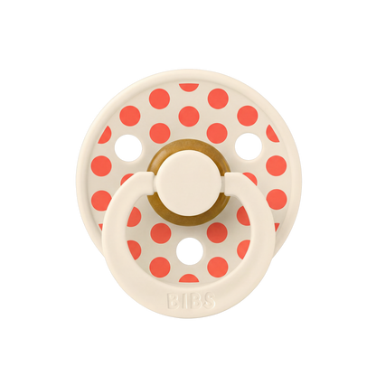 STUDIO Colour Pacifier Polka - Ivory/Tango