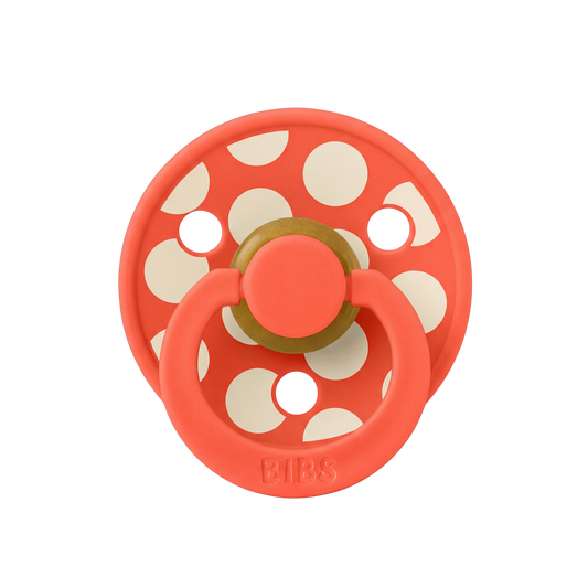 STUDIO Colour Pacifier Polka - Tango/Ivory