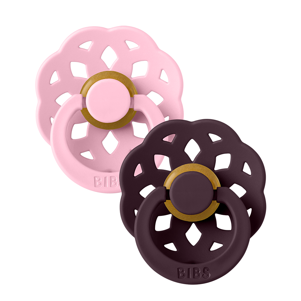 Boheme Pacifiers 2 Pack - Baby Pink/Plum - BIBS