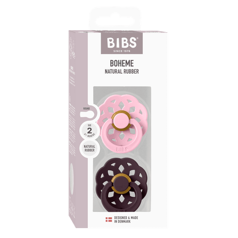 Boheme Pacifiers 2 Pack - Baby Pink/Plum
