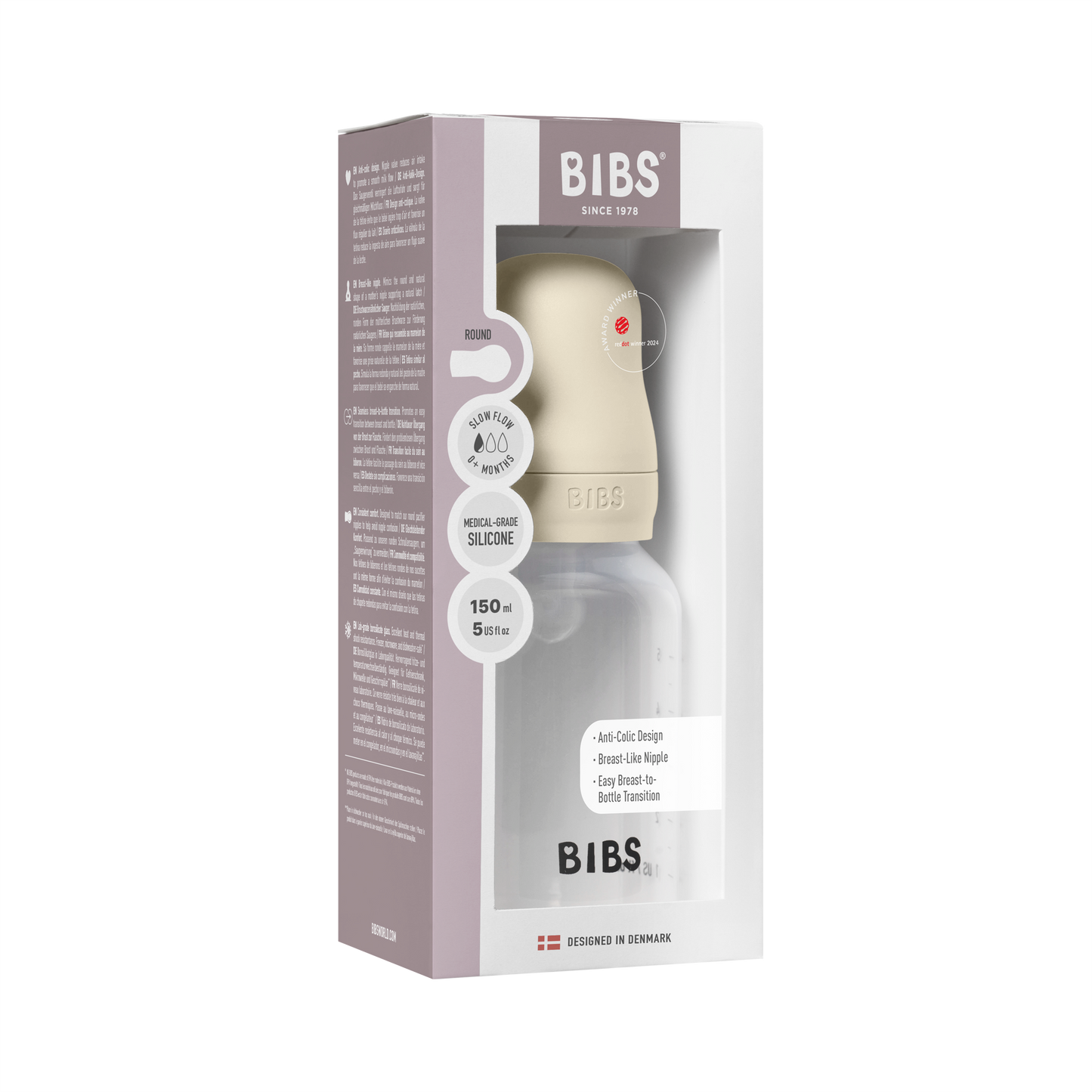 Coffret complet de biberons en silicone 150 ml - Ivoire