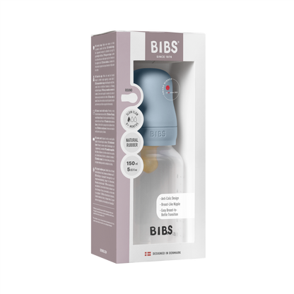 Coffret complet de biberons 150 ml en latex - Bleu bébé