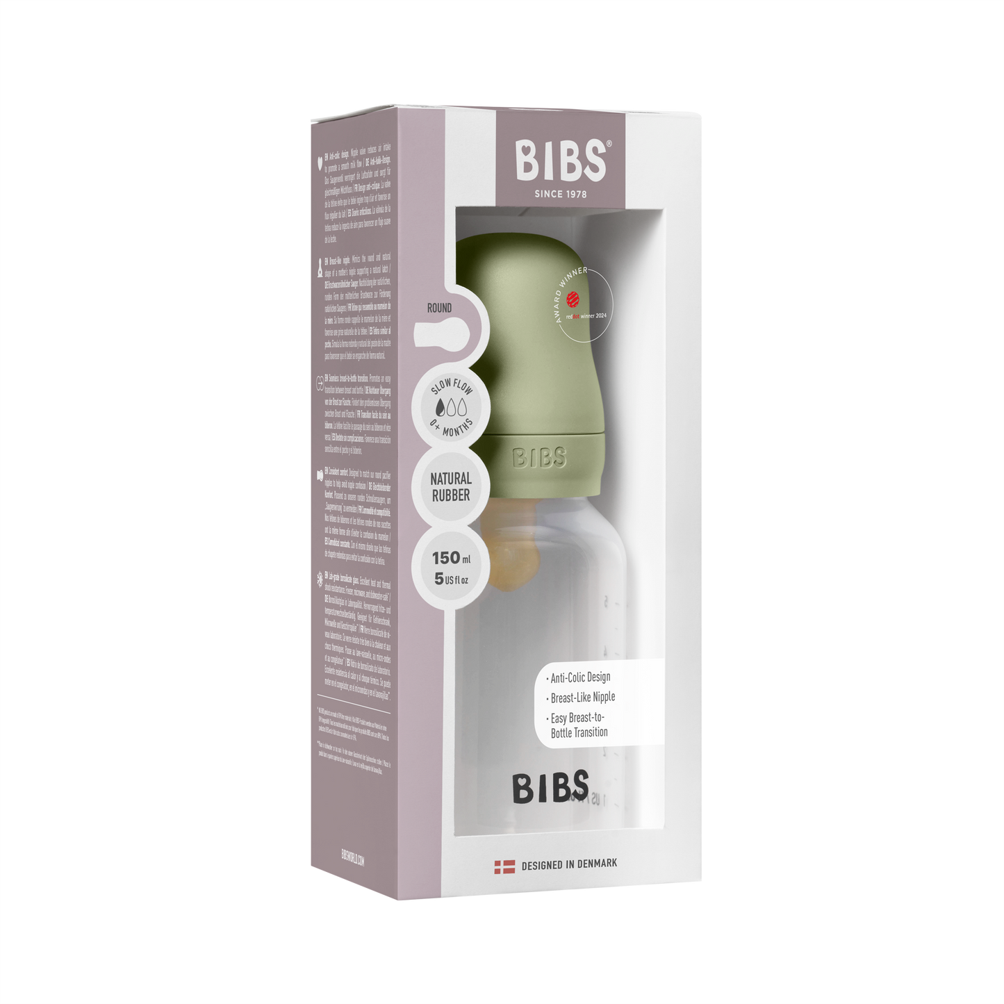 Coffret complet de biberons 150 ml en latex - Sauge