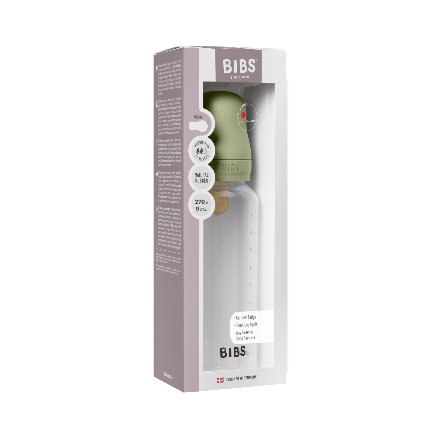 Biberon Bébé PP sans BPA 270 ml Latex - Sauge