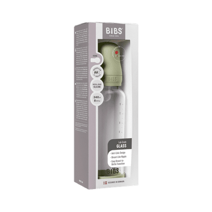 Baby Glass Bottle Set 240ml Silicone - Sage