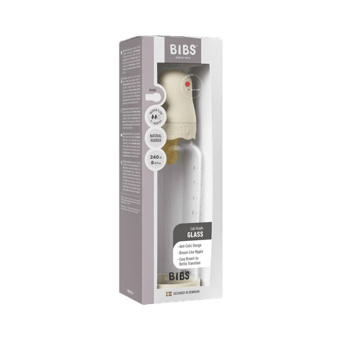 Baby Glass Bottle Boheme Set 240ml Latex - Ivory
