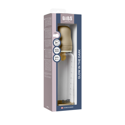 Baby Glass Bottle Glow Set 240ml Latex - Vanilla