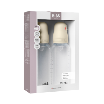 Baby Bottle Complete Set 270ml 2 Pack Silicone - Ivory