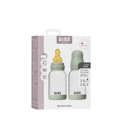 Biberon en verre, lot de 2 x 120 ml, latex – Sauge