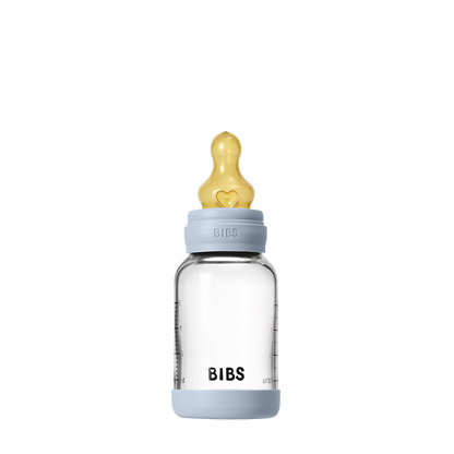 Baby Glass Bottle Set 120ml Latex - Baby Blue