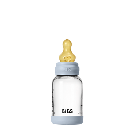 Baby Glass Bottle Set 120ml Latex - Baby Blue