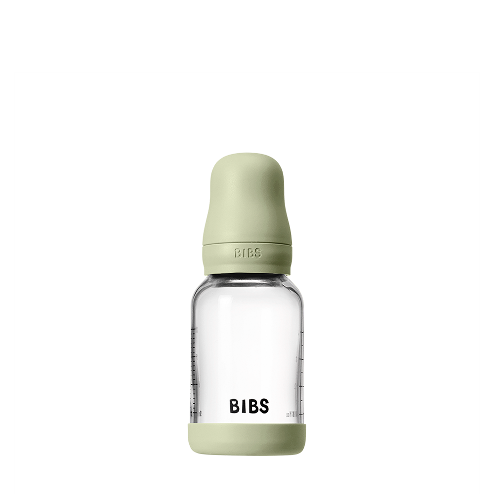 Baby Glass Bottle Set 120ml Silicone - Sage