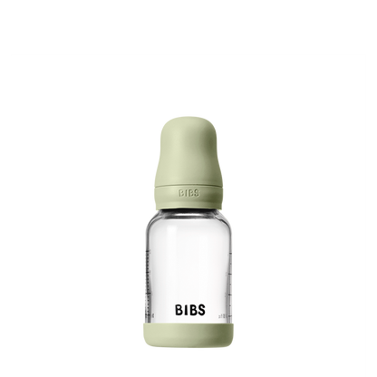Baby Glass Bottle Set 120ml Silicone - Sage