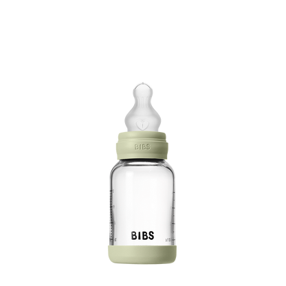 Baby Glass Bottle Set 120ml Silicone - Sage
