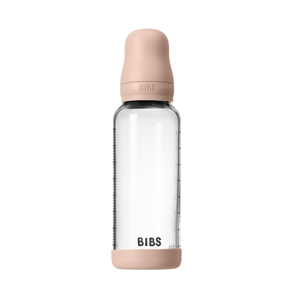 Baby Glass Bottle Set 240ml Silicone - Blush