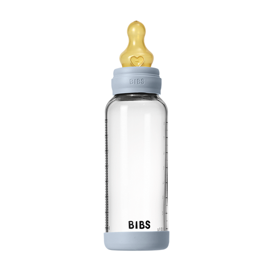 Baby Glass Bottle Set 240ml Latex - Baby Blue