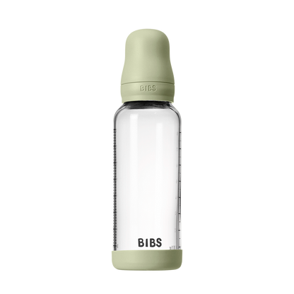 Baby Glass Bottle Set 240ml Silicone - Sage