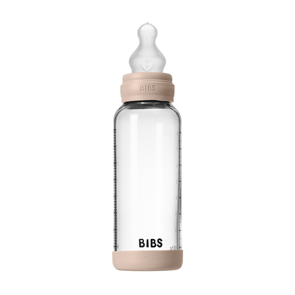 Baby Glass Bottle Set 240ml Silicone - Blush