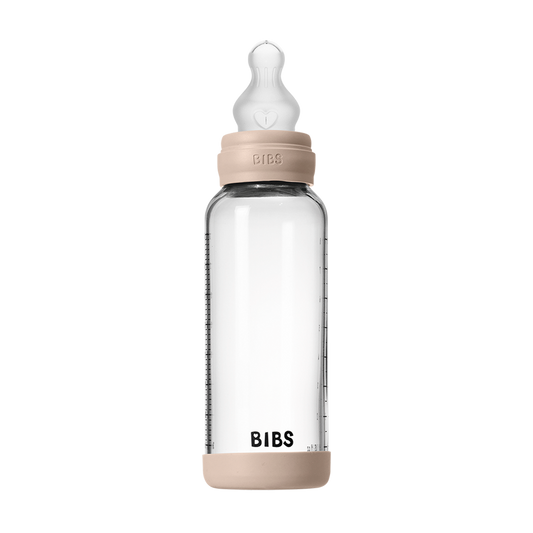 Baby Glass Bottle Set 240ml Silicone - Blush