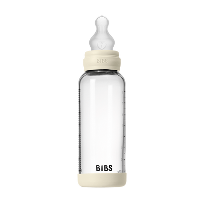 Baby Glass Bottle Set 240ml Silicone - Ivory