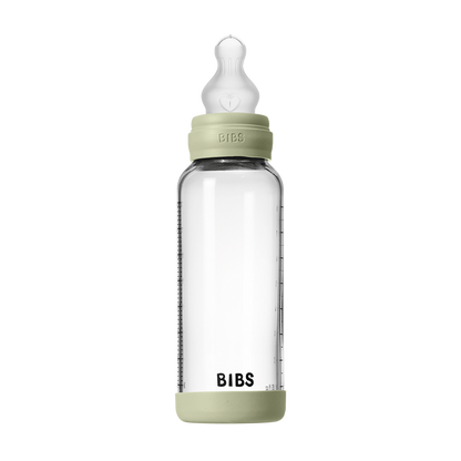 Baby Glass Bottle Set 240ml Silicone - Sage