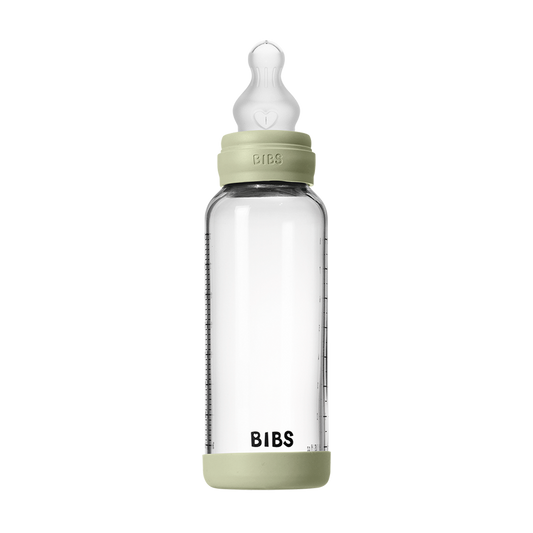 Baby Glass Bottle Set 240ml Silicone - Sage
