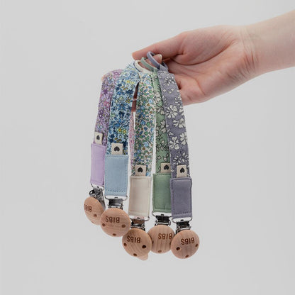 BIBS x LIBERTY Bib & Clip Set Chamomile Lawn - Violet Sky - BIBS