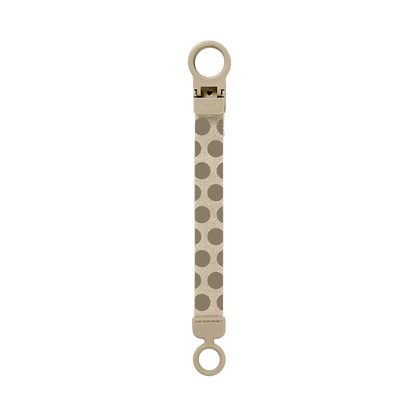 STUDIO Pacifier Clip Loop Polka - Vanilla/Dark Oak - BIBS