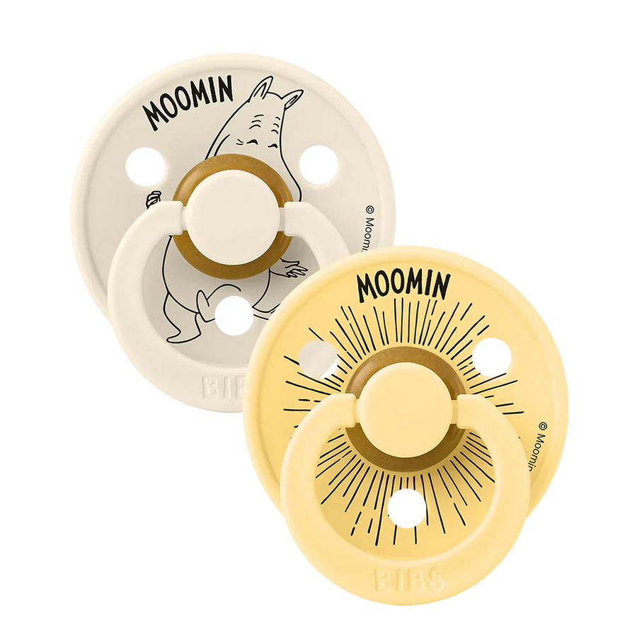 BIBS x Moomin Colour Pacifiers 2 pack Moomintroll- Ivory/Pale Butter - BIBS