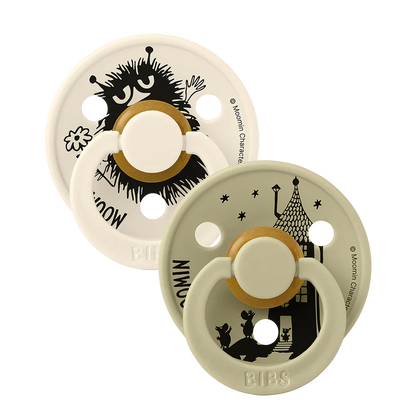 BIBS x Moomin Colour Pacifiers 2 pack Stinky - Ivory/Khaki - BIBS