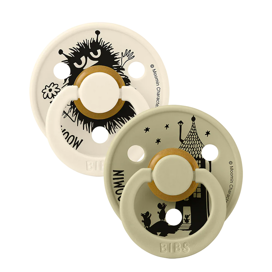 BIBS x Moomin Colour Pacifiers 2 pack Stinky - Ivory/Khaki - BIBS