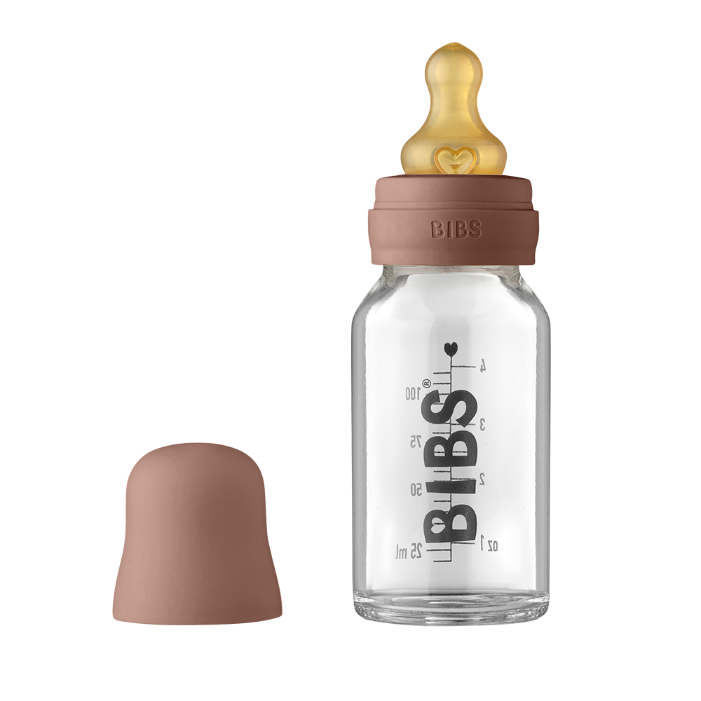 Baby Glass Bottle Complete Set 110ml Woodchuck