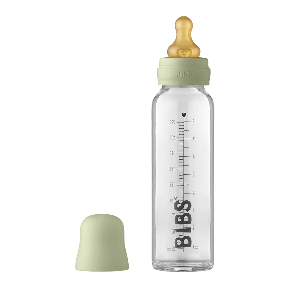 Baby Glass Bottle Complete Set 225ml Sage
