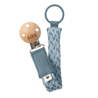 Attache-tétine bleu pétrole/bleu bébé